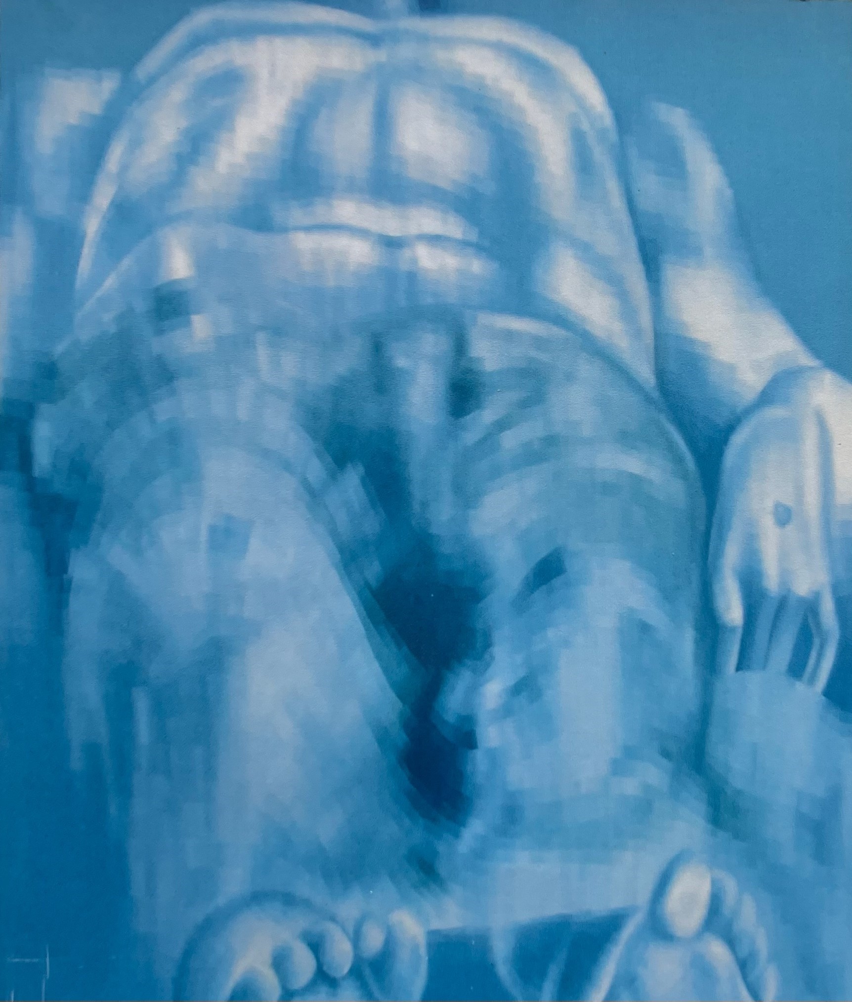 Figura in Azzurro (1971), ispirata a Il Cristo morto del Mantegna